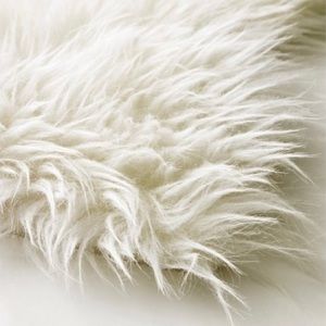 IKEA Tejn White Faux Sheepskin Fuzzy Accent Rug